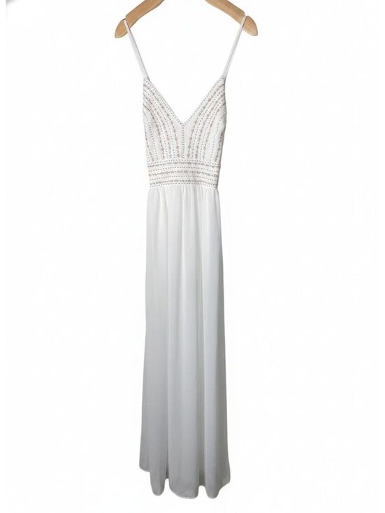 Lulus Dresses & Skirts - Lulus Maxi Spaghetti Strap Maxi Dress Womens Size Small White Bridal Boho New